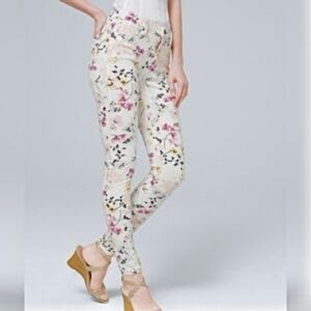 White House Black Market Skinny Ankle Floral Jeans, 6R